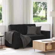 vidaXL 2-sitssoffa ljusgrå Svart 120 cm sammet