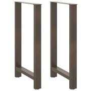 vidaXL Soffbordsben naturstål 2 st 60x(100-101) cm stål