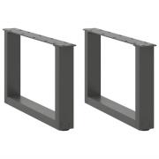 vidaXL Soffbordsben U-formade 2 st antracit 50x(30-31) cm stål
