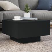 vidaXL Soffbord med LED svart 55x55x31 cm
