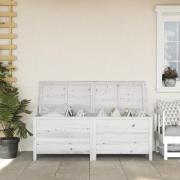 vidaXL Dynbox vit 150x50x56,5 cm massivt granträ