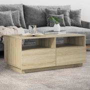 vidaXL Soffbord med LED sonoma-ek 90x49x40 cm