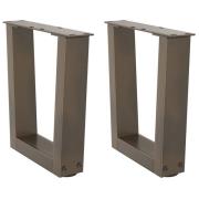 vidaXL Soffbordsben V-formade 2 st naturstål 30x(30-31,3) cm stål