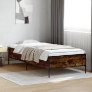 vidaXL Sängram rökfärgad ek 100x200 cm konstruerat trä och metall