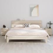 vidaXL Sängbord HAMAR 2 st honungsbrun 40x35x44,5cm massivt trä