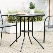 vidaXL Trädgårdsbord rund antracit Ø80x72,5 cm pulverlackerat stål