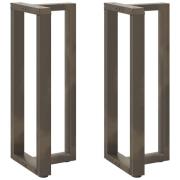 vidaXL Barbordsben T-formad 2 st naturstål 50x35x(100-101) cm stål