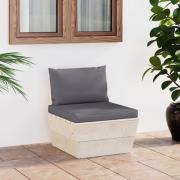 vidaXL Mittensektion med dynor till pallsoffa impregnerat granträ