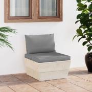 vidaXL Mittensektion med dynor till pallsoffa impregnerat granträ
