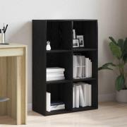 vidaXL Bokhylla svart ek 66x30x98 cm konstruerat trä