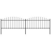 vidaXL Trädgårdsstaket med spjuttopp stål (0,5-0,75)x3,4 m svart