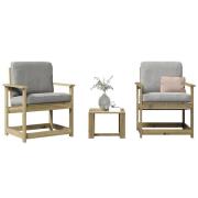 vidaXL Loungegrupp för trädgården 3 delar impregnerad furu