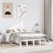 vidaXL Sängram utan madrass vit 140x190 cm massiv furu