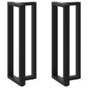 vidaXL Barbordsben T-formade 2 st svarta 40x35x(110-111) cm stål