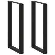 vidaXL Barbordsben U-formade 2 st svarta 60x(100-101) cm stål