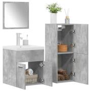 vidaXL Badrumsmöbler 4 delar betonggrå konstruerat trä