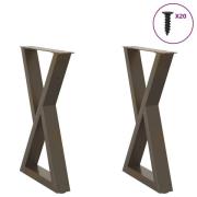 vidaXL Matbordsben 2 st naturligt stål 60x(72-73,3) cm stål