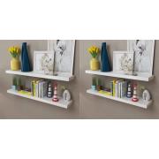 vidaXL Vägghyllor 4 st 100 cm vit