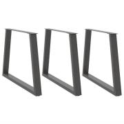 vidaXL Matbordsben V-formade 3 st antracit 100x(72-73,3) cm stål