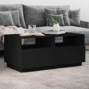 vidaXL Soffbord med LED svart 90x49x40 cm