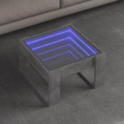 vidaXL Soffbord med Infinity LEDs betonggrå 50x53x30 cm