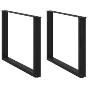 vidaXL Matbordsben U-formad 2 st svart 100x(72-73) cm stål