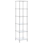 vidaXL Hylla 6 hyllplan transparent 40x40x160 cm härdat glas