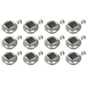 vidaXL Solcellslampor 12 st LED runda 12 cm vit