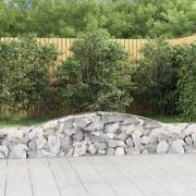 vidaXL Gabioner bågformade 4 st 400x30x40/60 cm galvaniserat järn