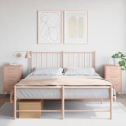 vidaXL Sängbord 2 st rosa 36x39x68 cm stål