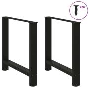 vidaXL Matbordsben svarta 2 st 70x(72-73) cm stål
