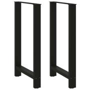 vidaXL Soffbordsben svart 2 st 60x(100-101) cm stål