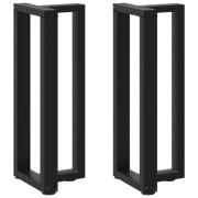 vidaXL Konsolbordsben T-formade 2 st svarta 25x28x(72-73) cm stål