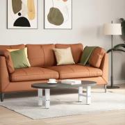 vidaXL Soffbordsben vita 2 st 30x(30-31) cm stål