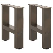vidaXL Soffbordsben naturligt stål 2 st 30x(30-31) cm stål