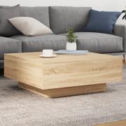 vidaXL Soffbord med LED sonoma-ek 80x80x31 cm