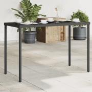 vidaXL Trädgårdsbord med glasskiva svart 115x54x74 cm konstrotting