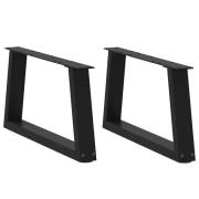 vidaXL Matbordsben V-formade 2 st svart 60x(30-31,3) cm stål