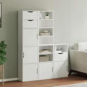 vidaXL Sidoskåp 5 st "ODDA" vit 40x24x79 cm massivt trä furu