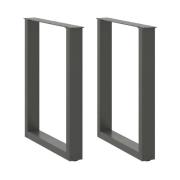 vidaXL Matbordsben U-formade 2 st antracit 70x(72-73) cm stål