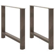 vidaXL Matbordsben naturstål 2 st 100x(72-73) cm stål