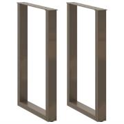 vidaXL Soffbordsben U-formade 2 st naturstål 60x(90-91) cm stål