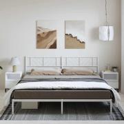 vidaXL Sängram med huvudgavel metall vit 183x213 cm