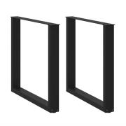 vidaXL Matbordsben U-formade 2 st svarta 90x(72-73) cm stål