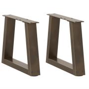 vidaXL Soffbordsben V-formade 2 st naturstål 30x(30-31,3) cm stål