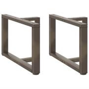 vidaXL Soffbordsben T-formade 2 st naturstål 60x25x(42-43) cm stål