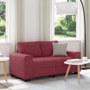 vidaXL 2-sitssoffa vinröd 120 cm tyg