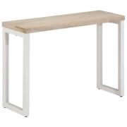 vidaXL Konsolbord brun 110x35x76 cm massivt mangoträ och järn