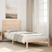 vidaXL Sängram utan madrass extra lång 90x210 cm massivt trä