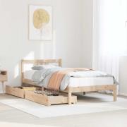 vidaXL Sängram utan madrass 75x190 cm massiv furu